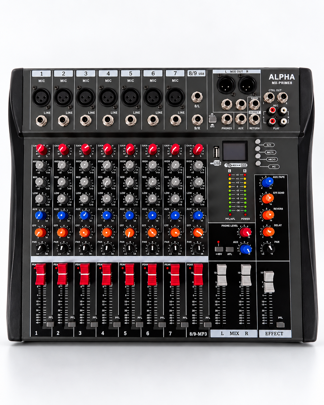 Consola analógica Alpha Prime 8 para audio profesional