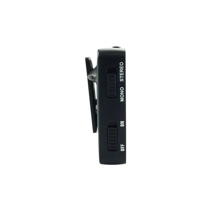 Vista lateral de receptor M-VAVE WP10R con clip y controles